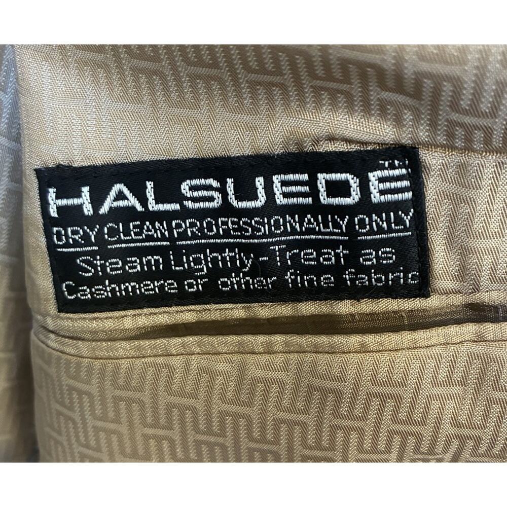 Vintage Halston Ultrasuede "Halsuede" Blazer Camel Tan Mens XL (Size 44/46) - Picture 5 of 11